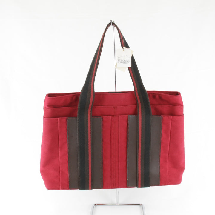 美品『USED』 
HERMES エルメス 
 トートバッグ 
キャンバス/レザー レッド