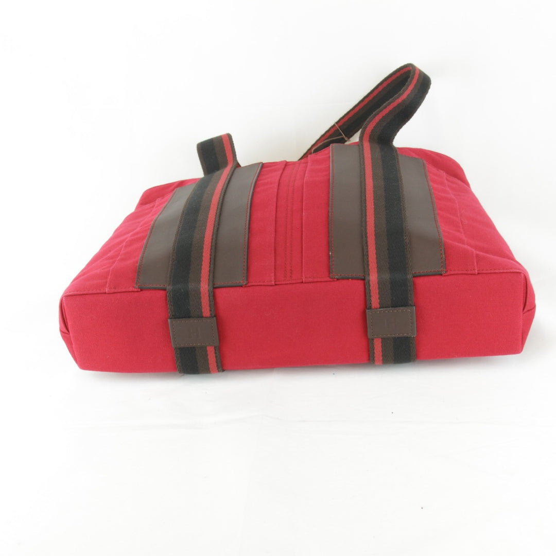 美品『USED』 
HERMES エルメス 
 トートバッグ 
キャンバス/レザー レッド
