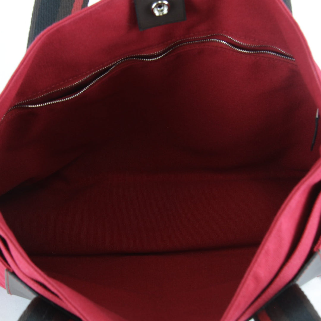 美品『USED』 
HERMES エルメス 
 トートバッグ 
キャンバス/レザー レッド