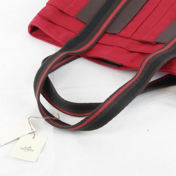 美品『USED』 
HERMES エルメス 
 トートバッグ 
キャンバス/レザー レッド