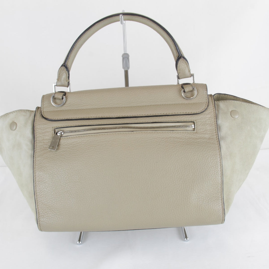【価格改定】『USED』 
CELINE セリーヌ 
 スモール トラペーズ 2WAYバッグ ショルダーバッグ 
レザー/スウェード ベージュ