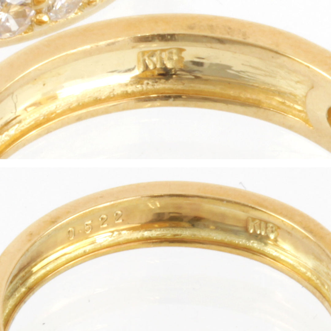 美品『USED』 K18/ダイヤモンド 
 リング イヤリング
 ダイヤモンド 0.522 5.0g