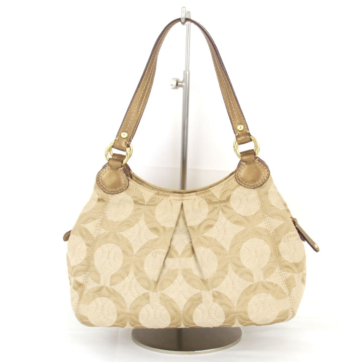 『USED』 
COACH コーチ 
 グラマシーオプアート 42949 ハンドバッグ 
キャンバス ゴールド×ベージュ×ラベンダー