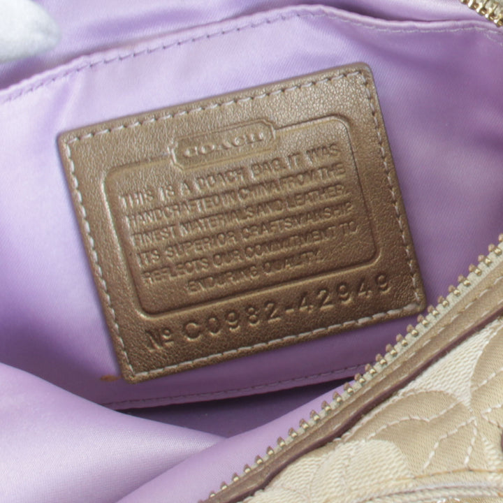 『USED』 
COACH コーチ 
 グラマシーオプアート 42949 ハンドバッグ 
キャンバス ゴールド×ベージュ×ラベンダー