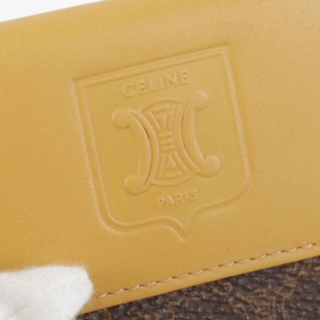 美品『USED』 
CELINE セリーヌ 
 マカダム柄 M15/2 コインケース 
PVC/レザー  イエロー