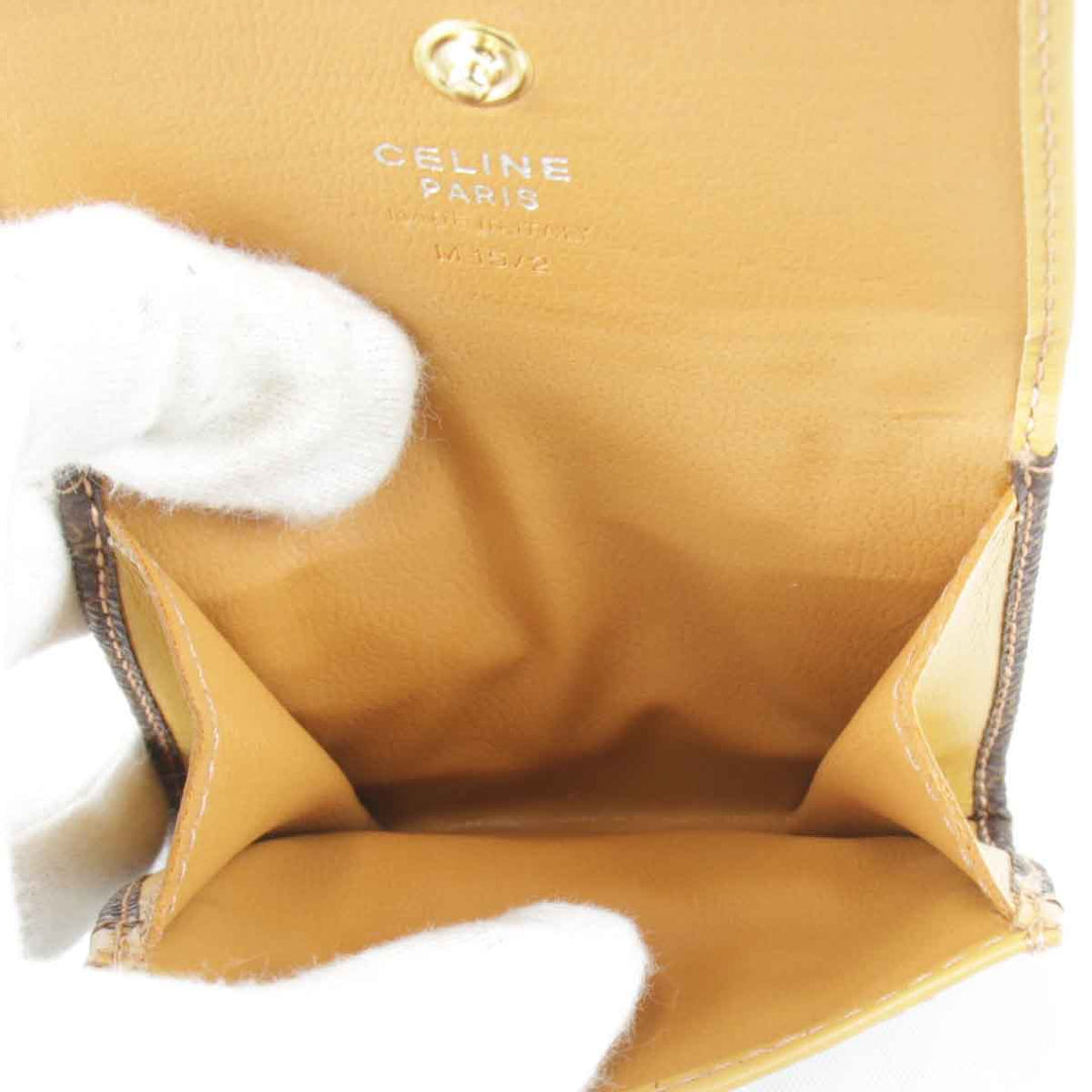 美品『USED』 
CELINE セリーヌ 
 マカダム柄 M15/2 コインケース 
PVC/レザー  イエロー