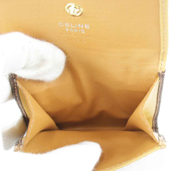 美品『USED』 
CELINE セリーヌ 
 マカダム柄 M15/2 コインケース 
PVC/レザー  イエロー