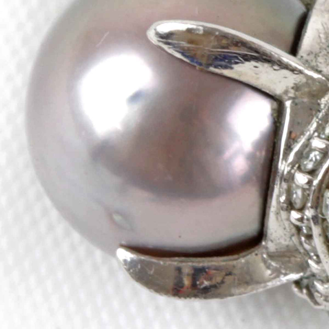 美品『USED』 ブラックパール（黒蝶真珠）/Pt900  
リング・指輪
 ダイヤモンド 0.74