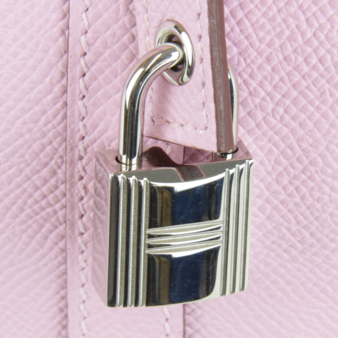 美品『USED』 
HERMES エルメス 
 トレサージュMM ヴォーエプソン ハンドバッグ 
レザー ピンク
