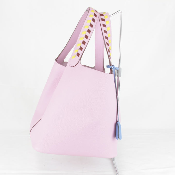 美品『USED』 
HERMES エルメス 
 トレサージュMM ヴォーエプソン ハンドバッグ 
レザー ピンク