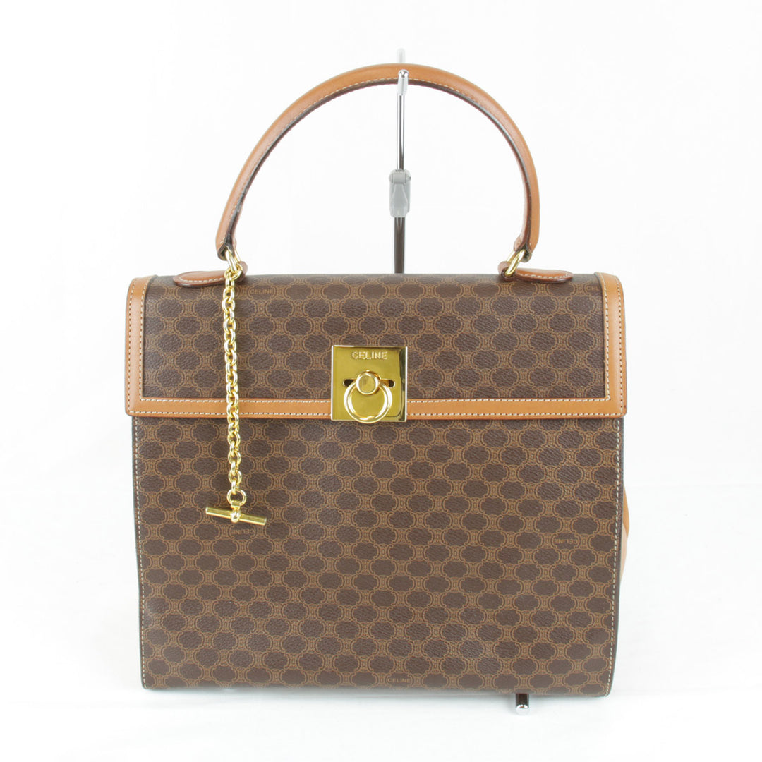 『USED』 
CELINE セリーヌ 
 マカダム柄 ハンドバッグ 
PVCコーティングキャンバス ブラウン