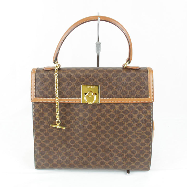 『USED』 
CELINE セリーヌ 
 マカダム柄 ハンドバッグ 
PVCコーティングキャンバス ブラウン