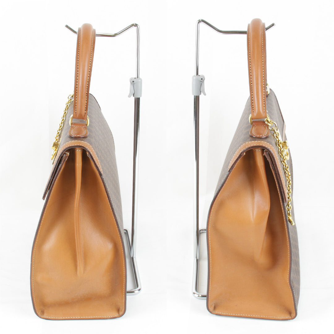 『USED』 
CELINE セリーヌ 
 マカダム柄 ハンドバッグ 
PVCコーティングキャンバス ブラウン