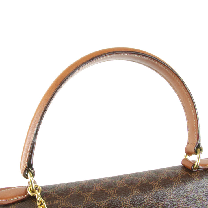 『USED』 
CELINE セリーヌ 
 マカダム柄 ハンドバッグ 
PVCコーティングキャンバス ブラウン