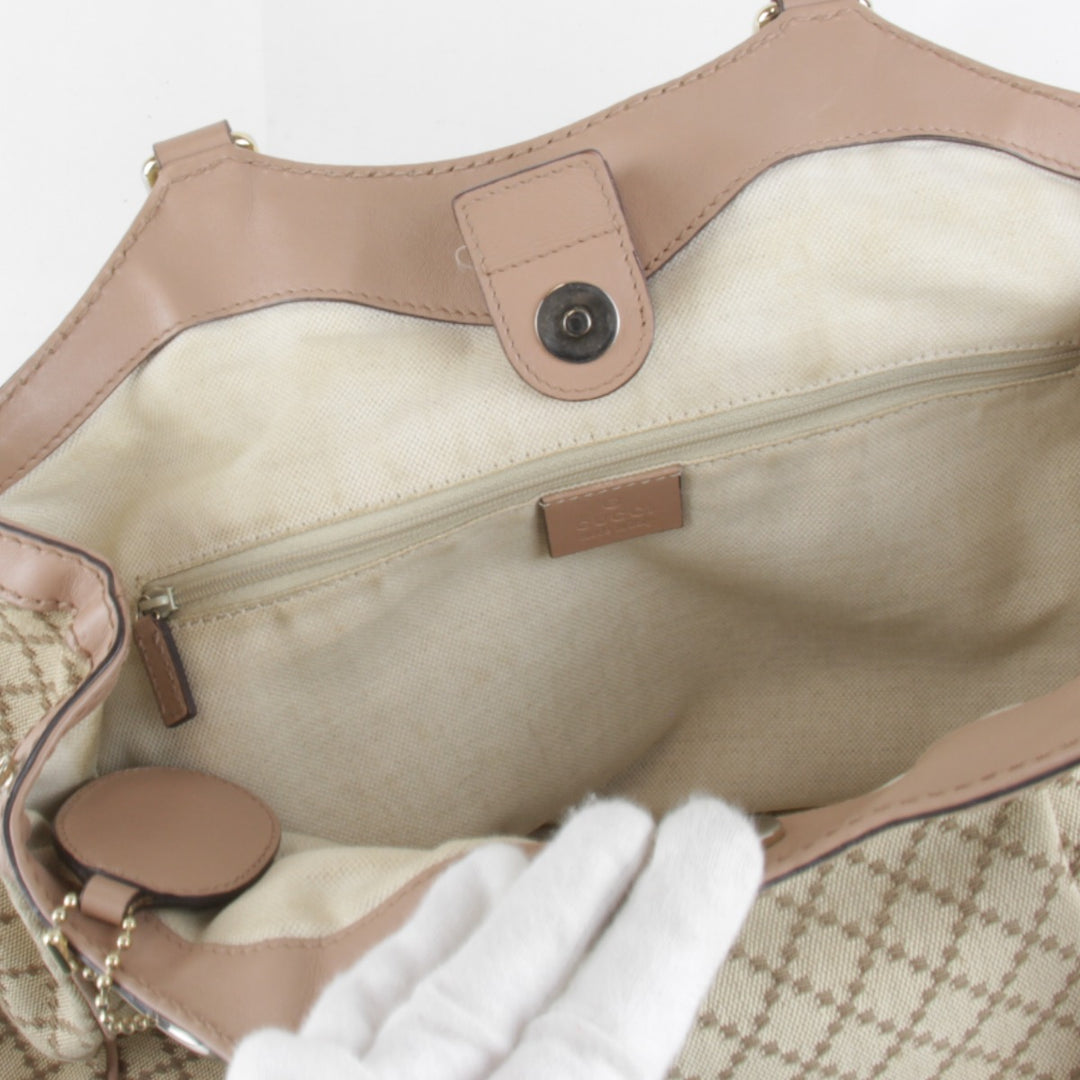 『USED』 
GUCCI グッチ 
 211944 486628 ハンドバッグ 
キャンバス ベージュ