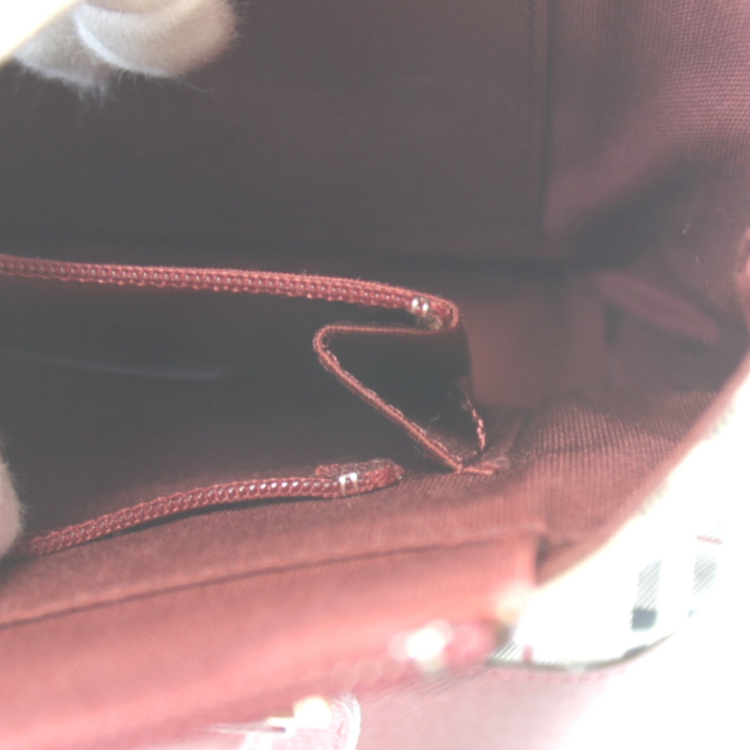【価格改定】美品『USED』 
BURBERRY バーバリー 
 ノバチェック レッド ハンドバッグ 
キャンバス/レザー レッド