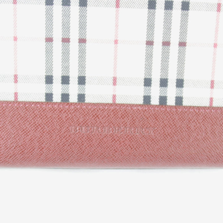 【価格改定】美品『USED』 
BURBERRY バーバリー 
 ノバチェック レッド ハンドバッグ 
キャンバス/レザー レッド