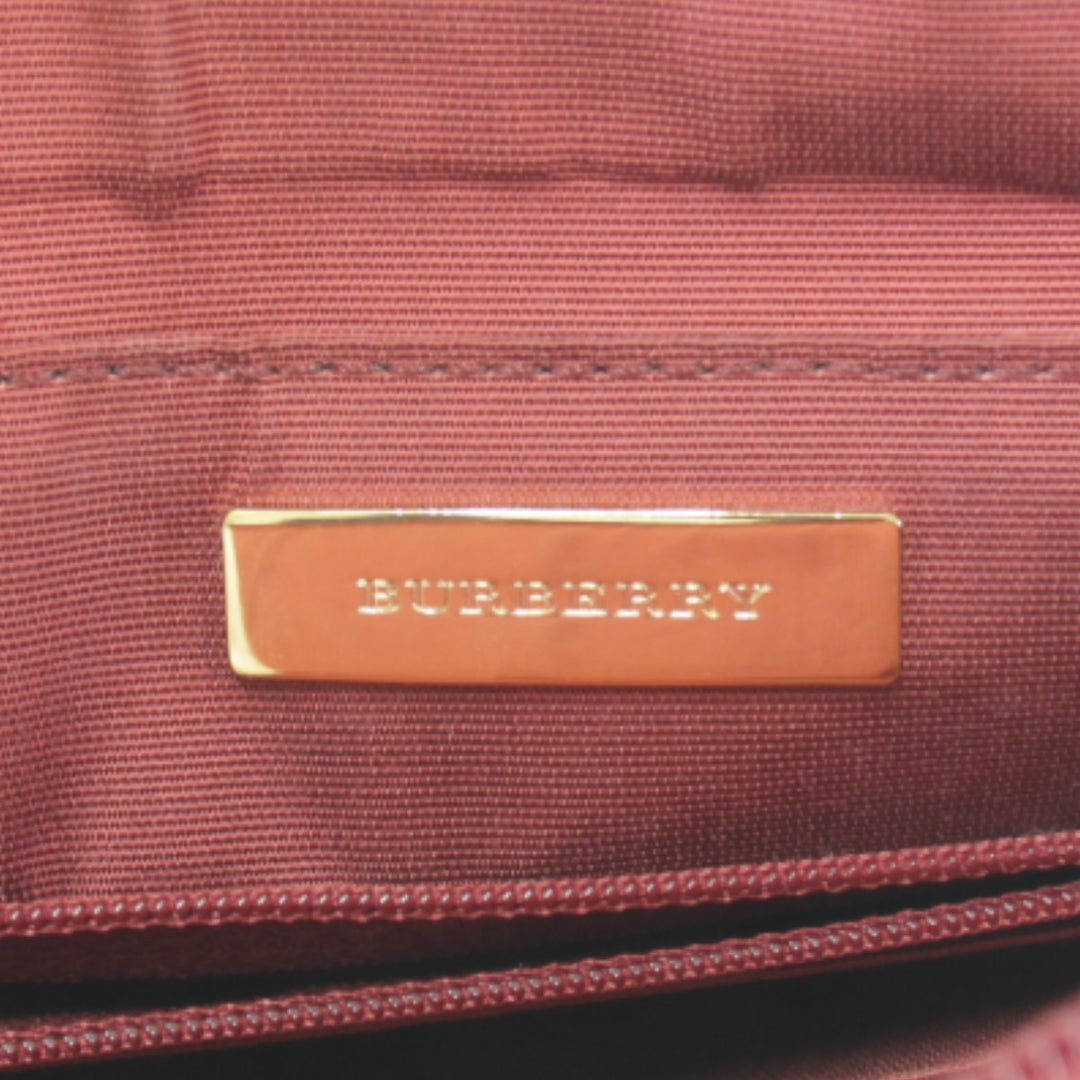 【価格改定】美品『USED』 
BURBERRY バーバリー 
 ノバチェック レッド ハンドバッグ 
キャンバス/レザー レッド