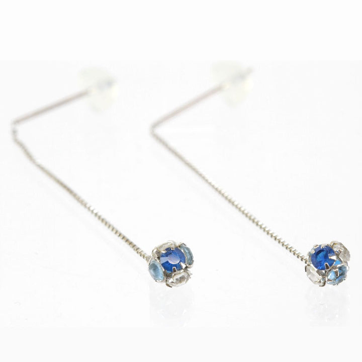 美品『USED』 K14WG/ラインストーン 
 ぶら下がりピアス ピアス
 1.0g