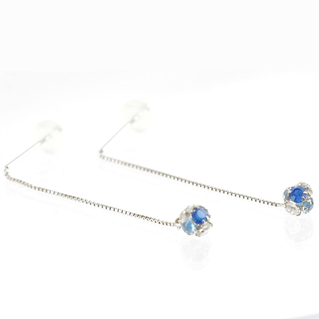 美品『USED』 K14WG/ラインストーン 
 ぶら下がりピアス ピアス
 1.0g