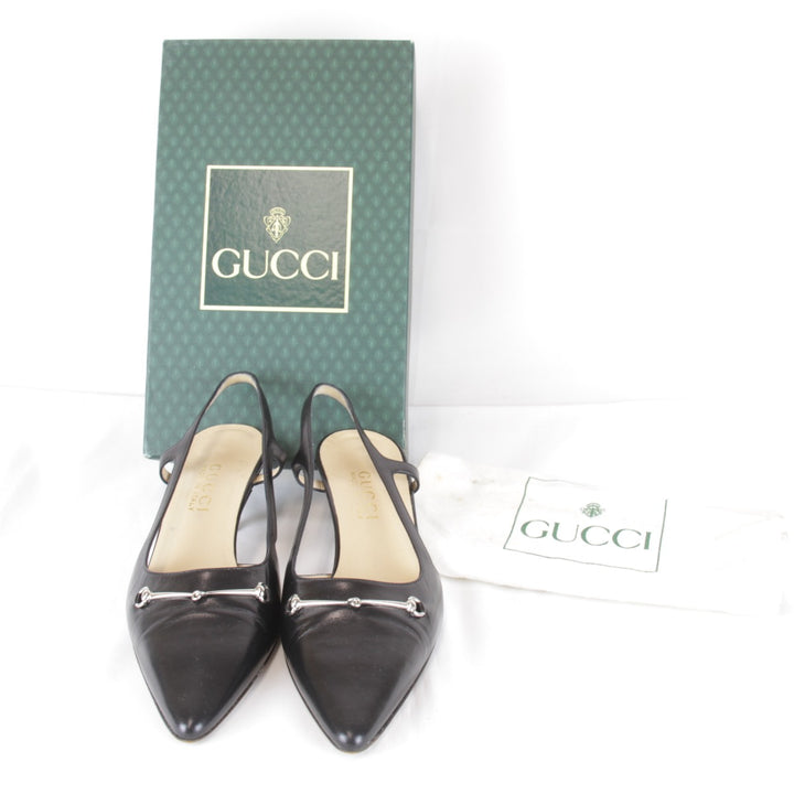 『USED』 
GUCCI グッチ 
 箱・袋有 106・2162 パンプス 
レザー ブラック