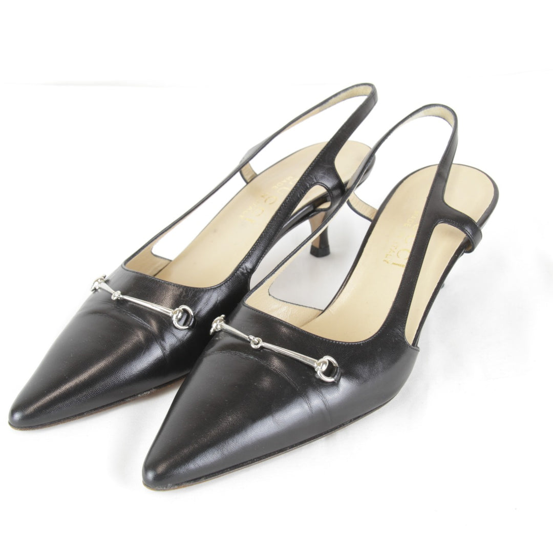 『USED』 
GUCCI グッチ 
 箱・袋有 106・2162 パンプス 
レザー ブラック