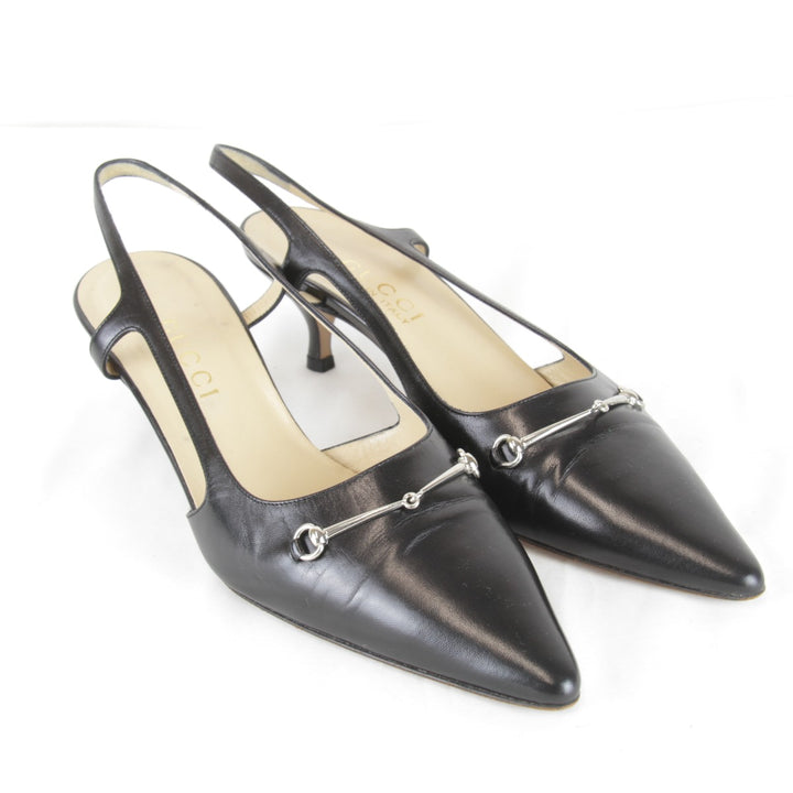 『USED』 
GUCCI グッチ 
 箱・袋有 106・2162 パンプス 
レザー ブラック