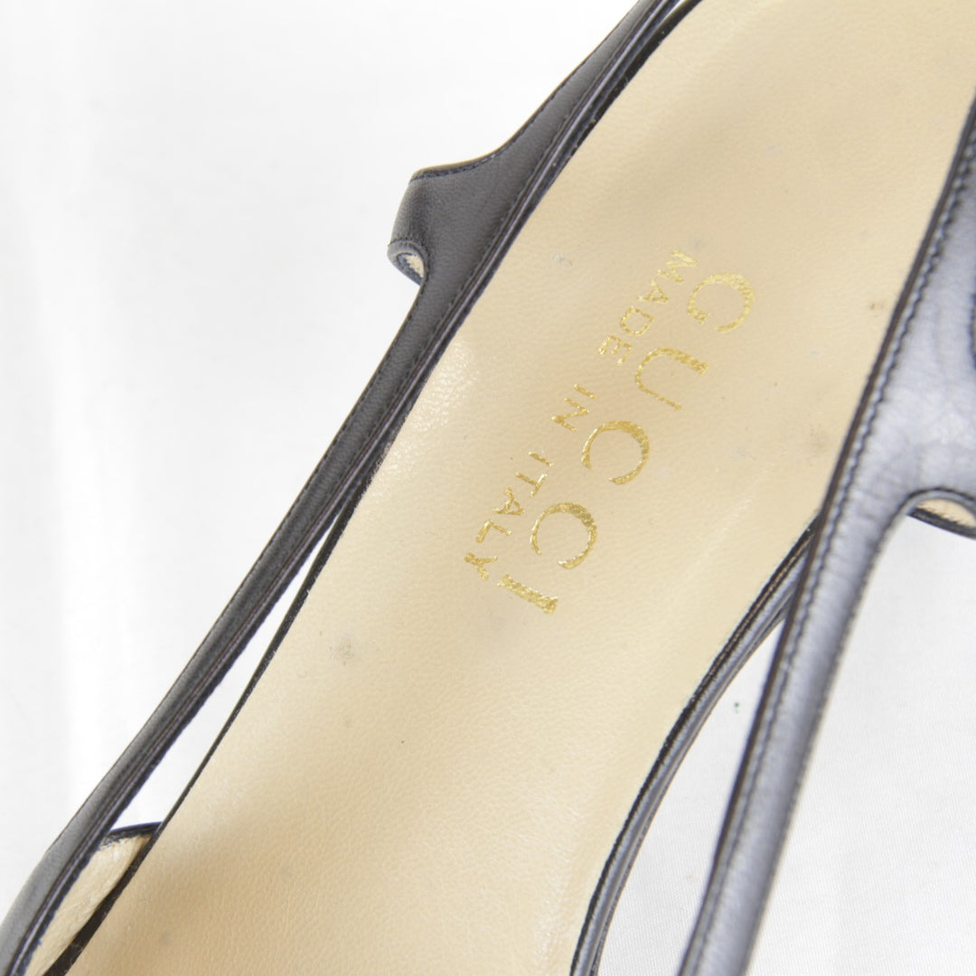 『USED』 
GUCCI グッチ 
 箱・袋有 106・2162 パンプス 
レザー ブラック