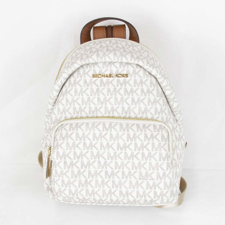美品『USED』 
Michael Kors マイケルコース 
 MKシグネチャー リュック・デイパック 
PVCコーティングキャンバス ホワイト
