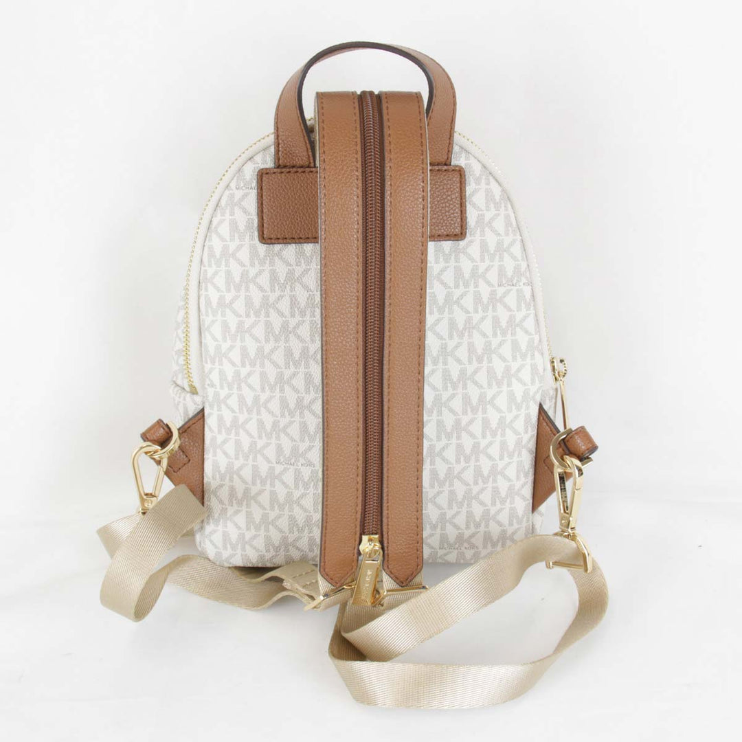 美品『USED』 
Michael Kors マイケルコース 
 MKシグネチャー リュック・デイパック 
PVCコーティングキャンバス ホワイト