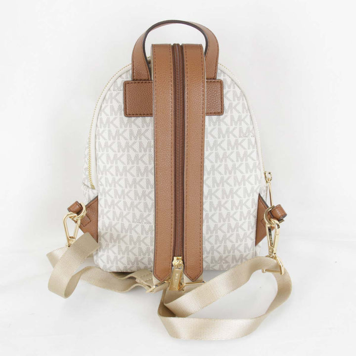 美品『USED』 
Michael Kors マイケルコース 
 MKシグネチャー リュック・デイパック 
PVCコーティングキャンバス ホワイト