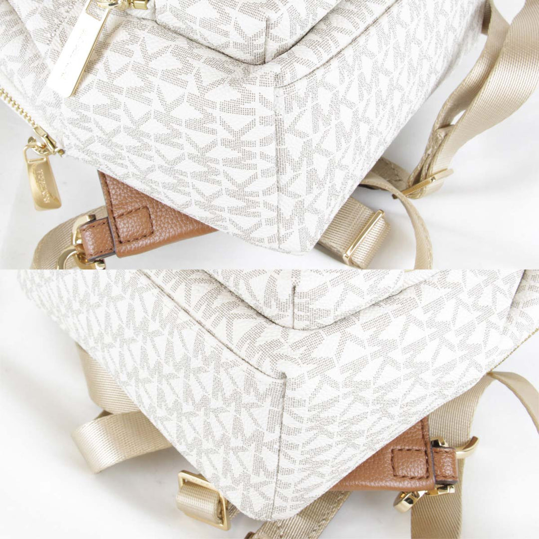 美品『USED』 
Michael Kors マイケルコース 
 MKシグネチャー リュック・デイパック 
PVCコーティングキャンバス ホワイト