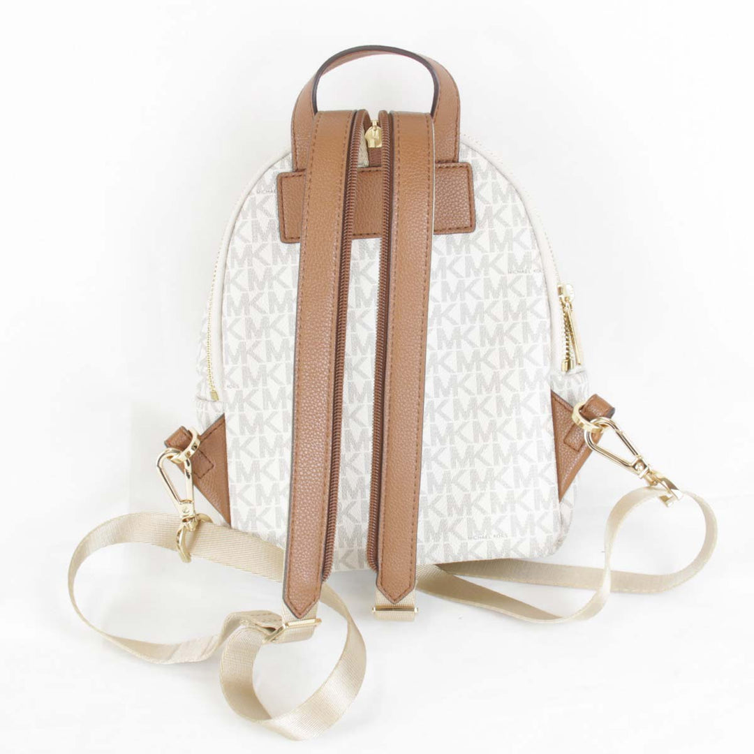 美品『USED』 
Michael Kors マイケルコース 
 MKシグネチャー リュック・デイパック 
PVCコーティングキャンバス ホワイト