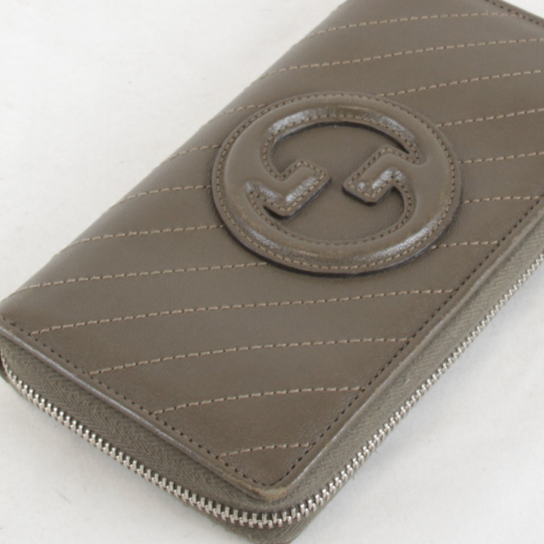 『USED』 
GUCCI グッチ 
 ブロンディ ラウンドジップウォレット 760312・496334 長財布 
レザー ブラウン