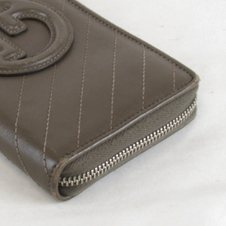 『USED』 
GUCCI グッチ 
 ブロンディ ラウンドジップウォレット 760312・496334 長財布 
レザー ブラウン