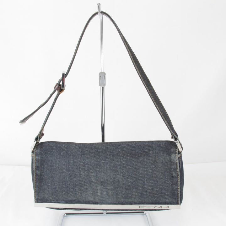 【価格改定】『USED』 
FENDI フェンディ 
 ロゴ ワンショルダー ショルダーバッグ 
デニム ネイビー