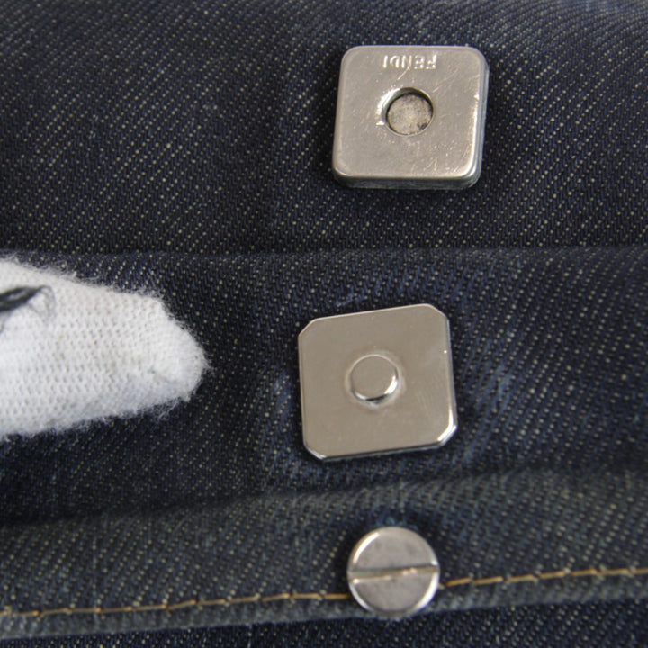 【価格改定】『USED』 
FENDI フェンディ 
 ロゴ ワンショルダー ショルダーバッグ 
デニム ネイビー