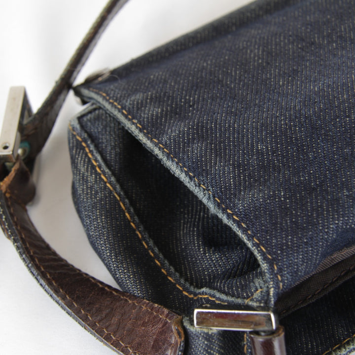 【価格改定】『USED』 
FENDI フェンディ 
 ロゴ ワンショルダー ショルダーバッグ 
デニム ネイビー