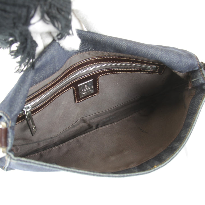 【価格改定】『USED』 
FENDI フェンディ 
 ロゴ ワンショルダー ショルダーバッグ 
デニム ネイビー