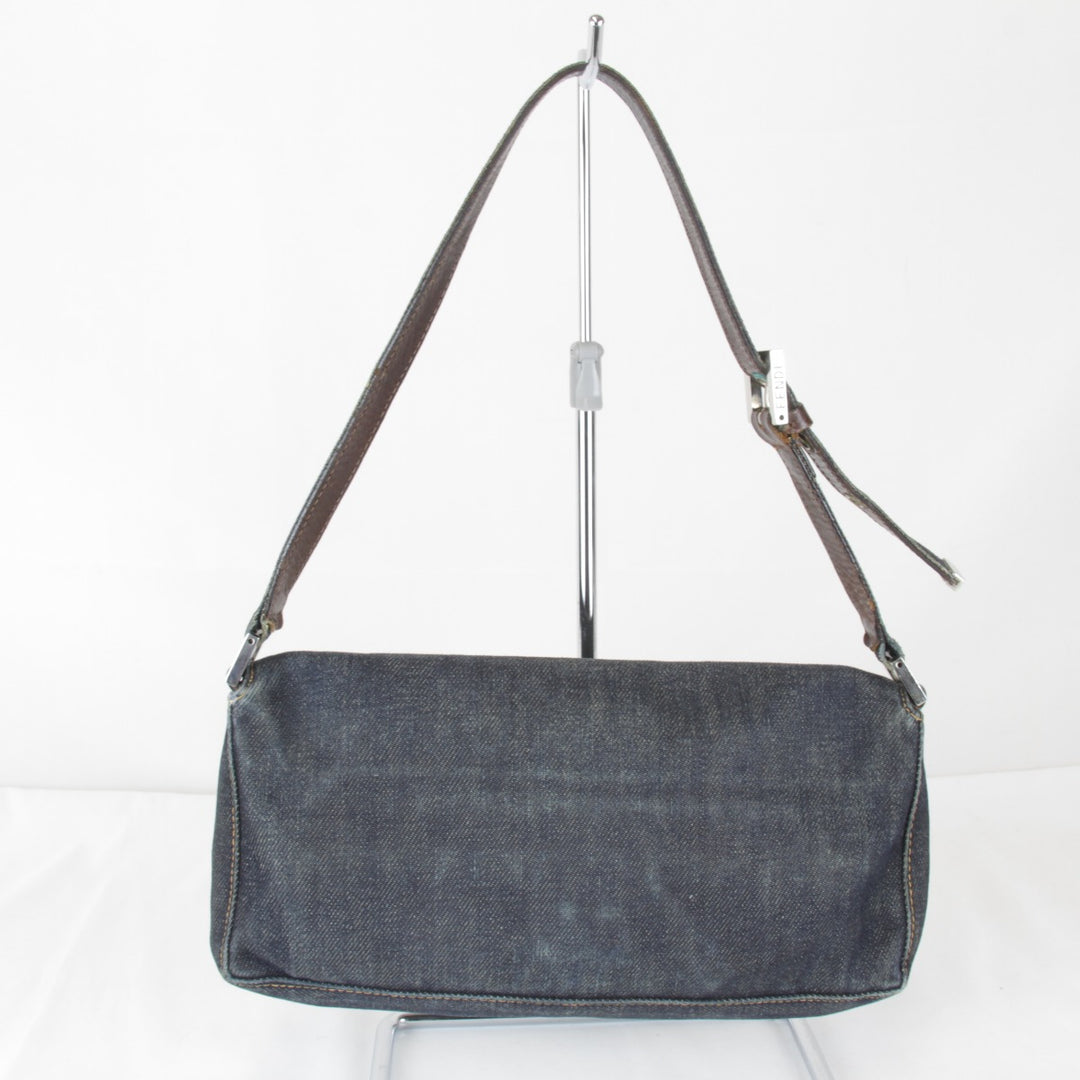【価格改定】『USED』 
FENDI フェンディ 
 ロゴ ワンショルダー ショルダーバッグ 
デニム ネイビー