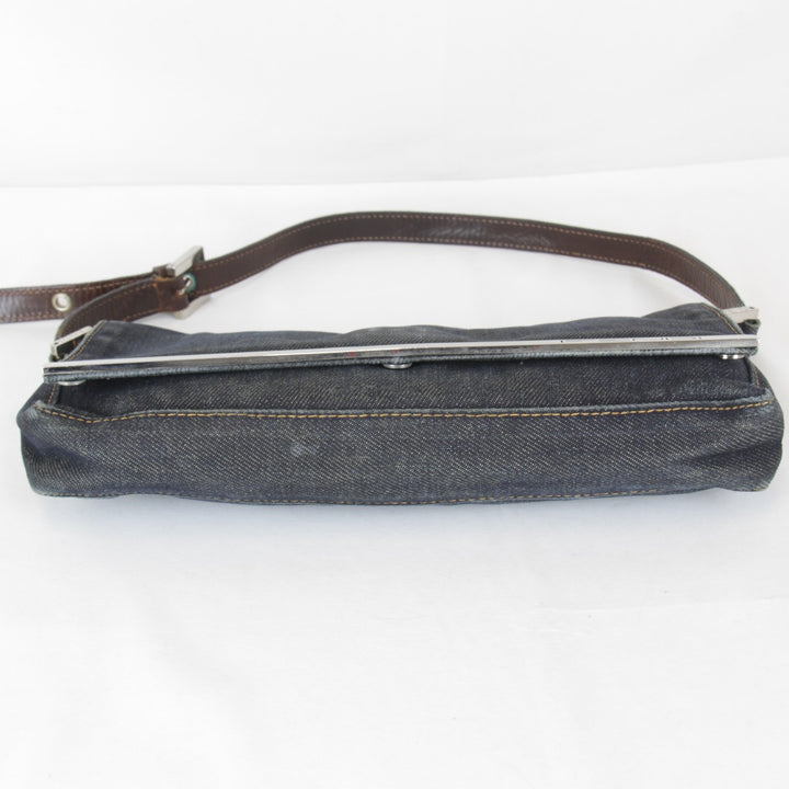 【価格改定】『USED』 
FENDI フェンディ 
 ロゴ ワンショルダー ショルダーバッグ 
デニム ネイビー