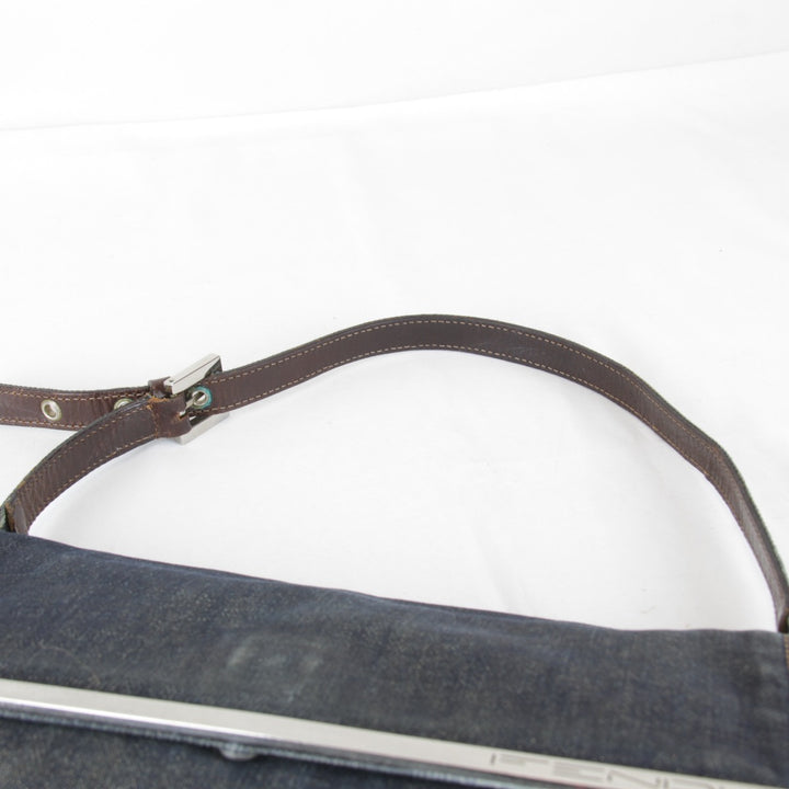 【価格改定】『USED』 
FENDI フェンディ 
 ロゴ ワンショルダー ショルダーバッグ 
デニム ネイビー
