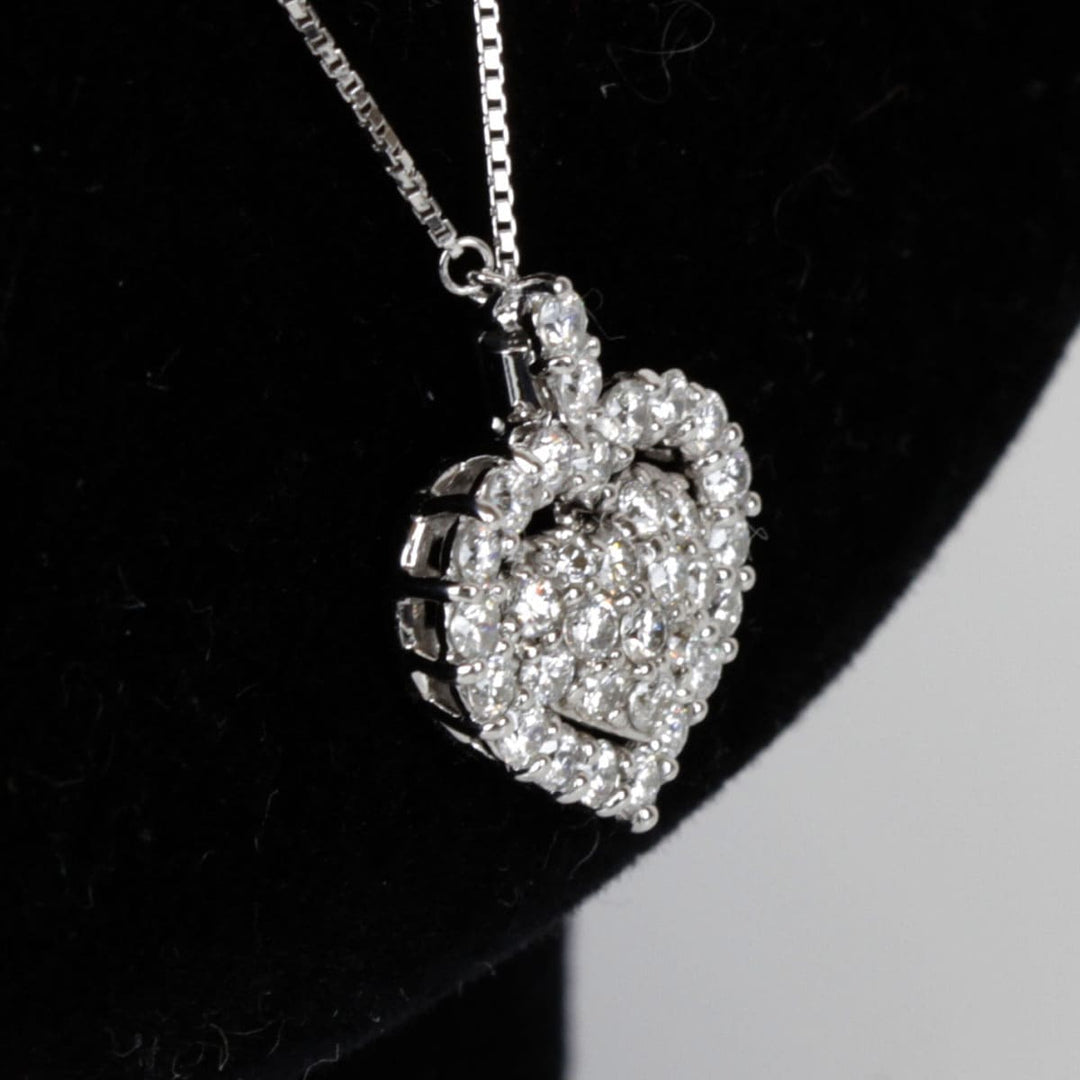 美品『USED』 K18WG 
 ハートネックレス ネックレス
 ダイヤモンド 0.8 5.1g