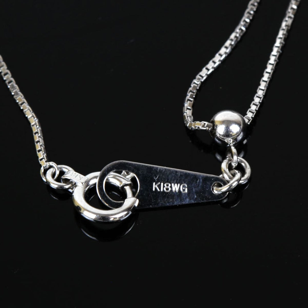 美品『USED』 K18WG 
 ハートネックレス ネックレス
 ダイヤモンド 0.8 5.1g