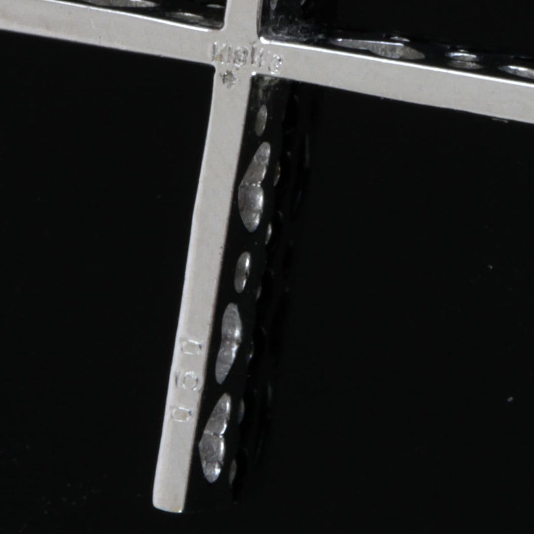 美品『USED』 K18WG 
 クロス ネックレス
 ダイヤモンド 0.50 6.1g