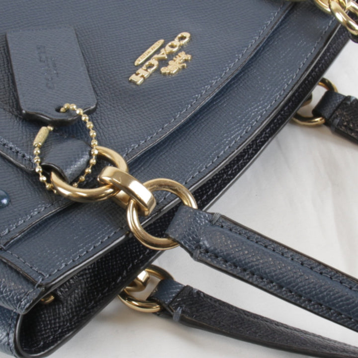美品『USED』 
COACH コーチ 
 F37816 2WAYバッグ ハンドバッグ 
レザー ブルー