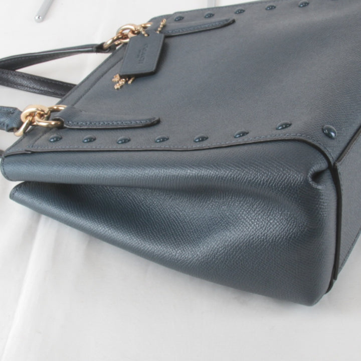 美品『USED』 
COACH コーチ 
 F37816 2WAYバッグ ハンドバッグ 
レザー ブルー