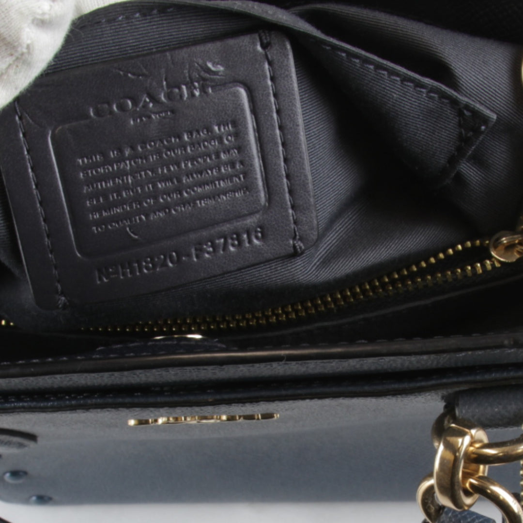 美品『USED』 
COACH コーチ 
 F37816 2WAYバッグ ハンドバッグ 
レザー ブルー