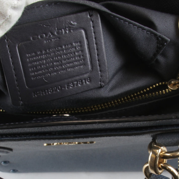 美品『USED』 
COACH コーチ 
 F37816 2WAYバッグ ハンドバッグ 
レザー ブルー