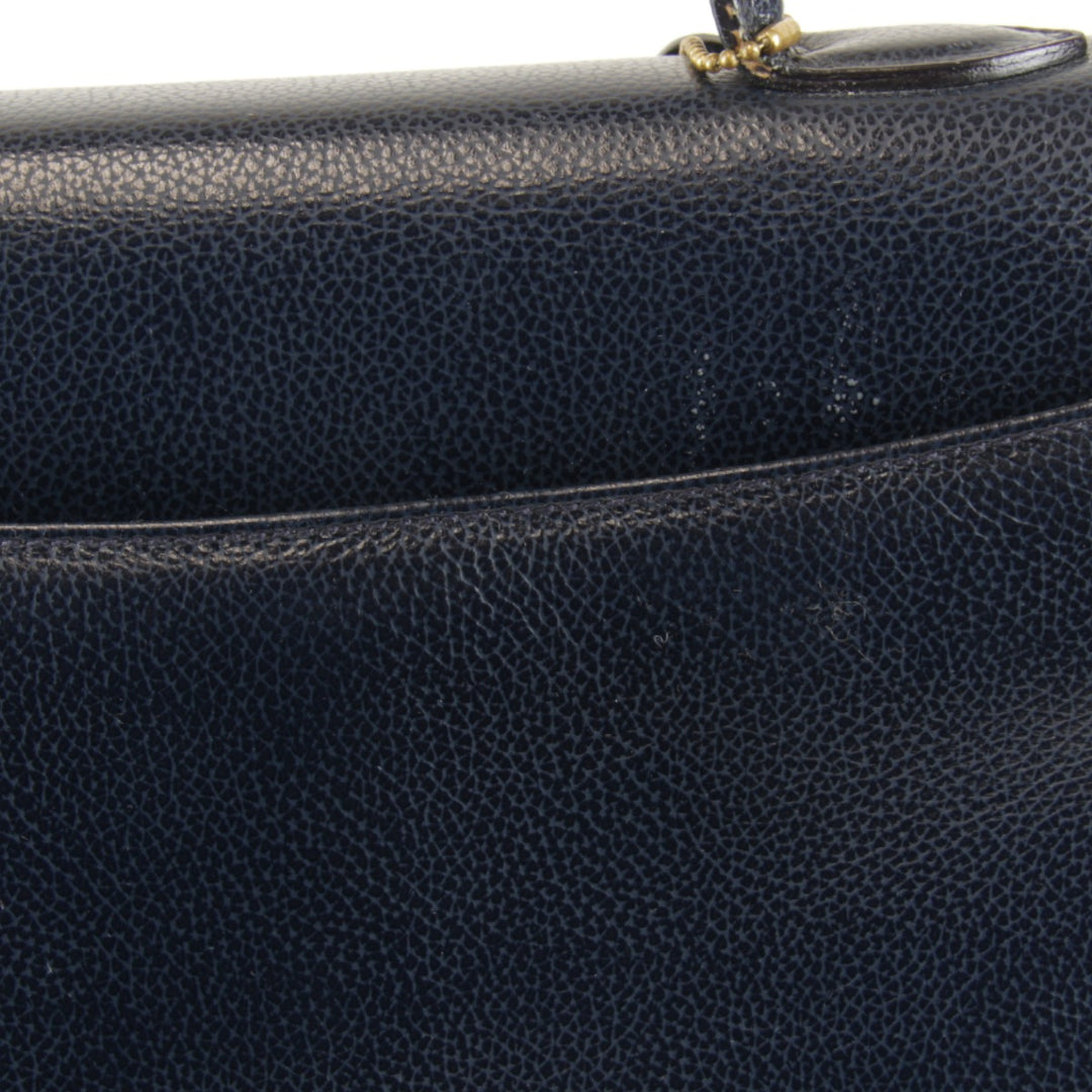 『USED』 
COACH コーチ 
 4414 ターンロック 2WAY ハンドバッグ 
レザー ネイビー
